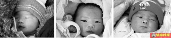 三名被拐女婴。 三名被拐女婴。